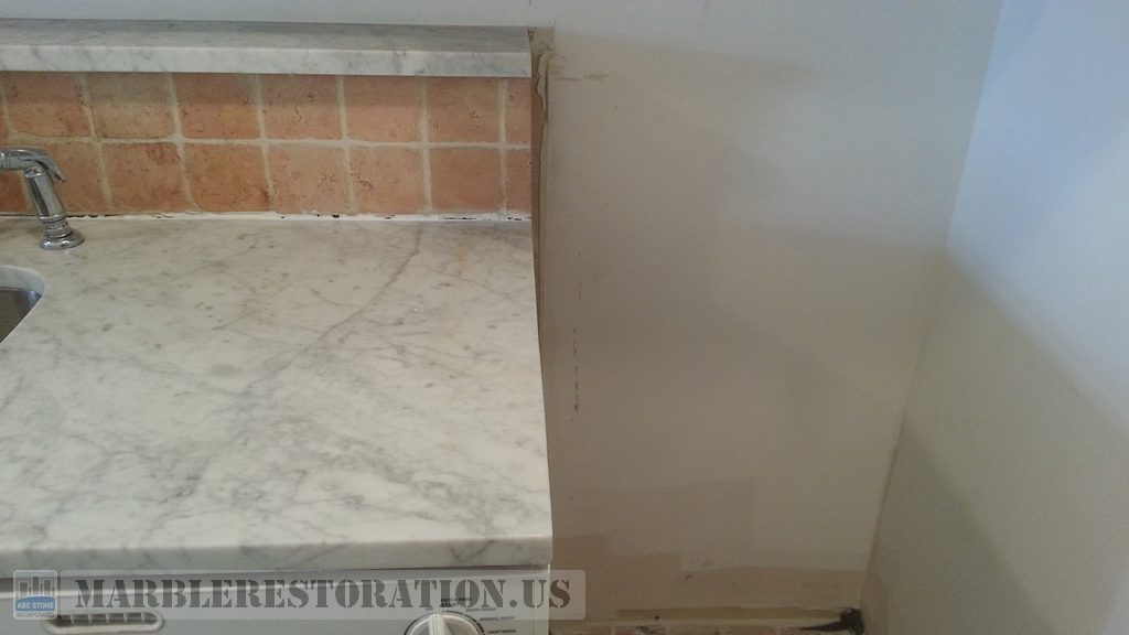 Trimmed Counter For Fridge Niche