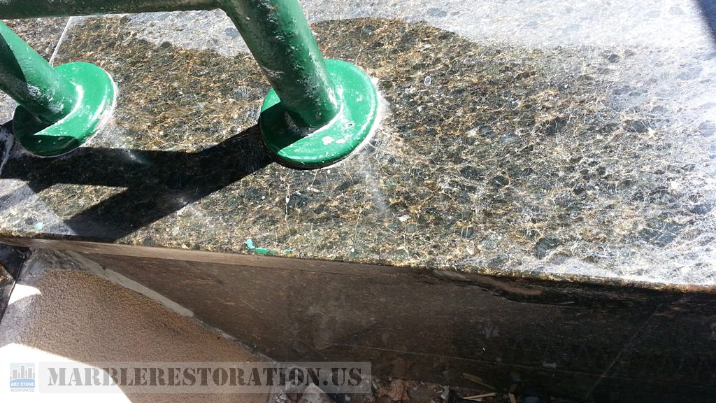 Ubatuba Granite Porch Cracked Edge After Repair